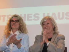 Hannah Arendt star Barbara Sukowa with director Margarethe von Trotta 